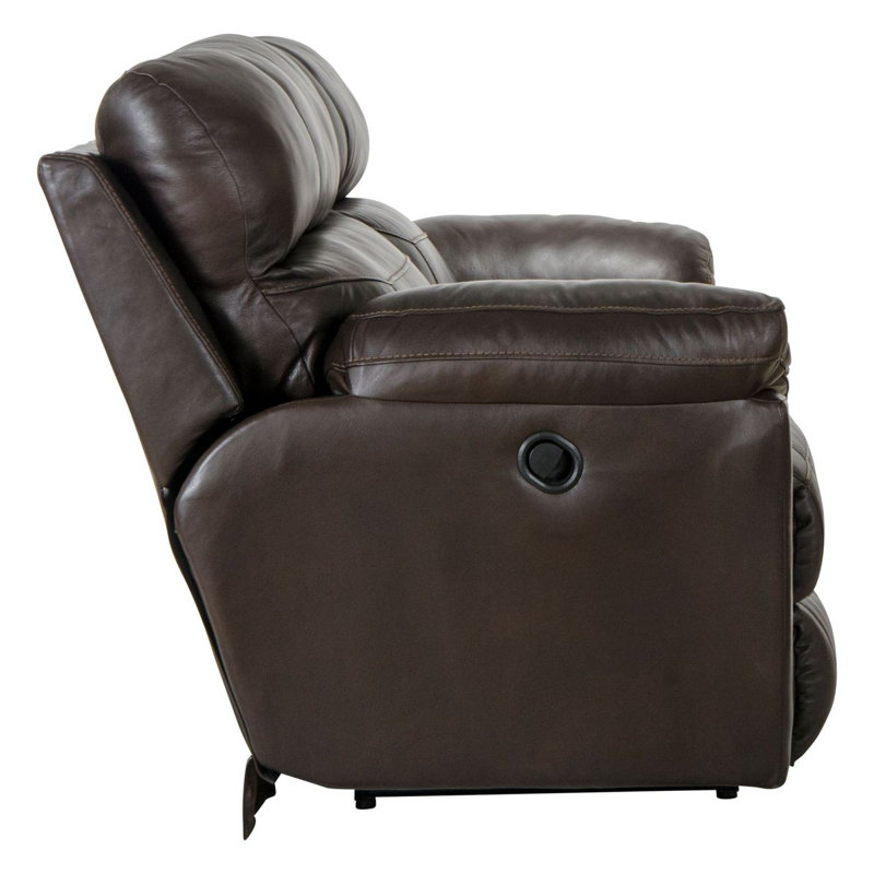 Wade Logan® Alonii 90.5" Leather Match Pillow Top Arm Reclining Sofa